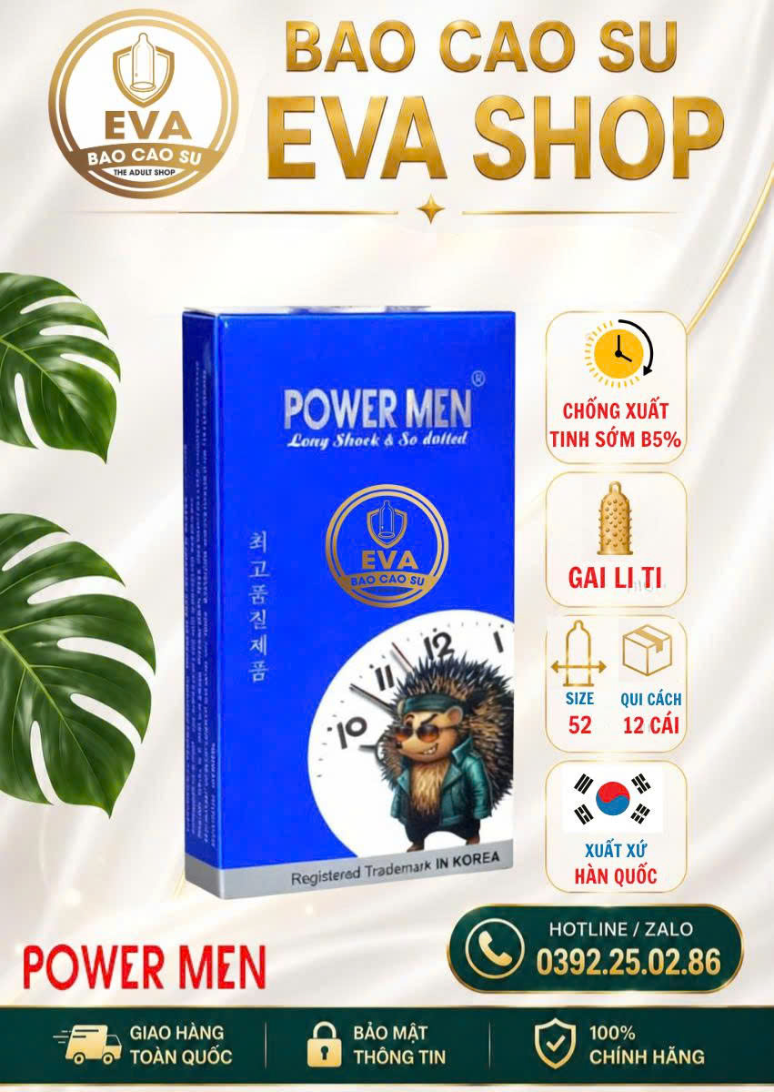 BCS Power Men Nhím Xanh B5 (12 Cái)