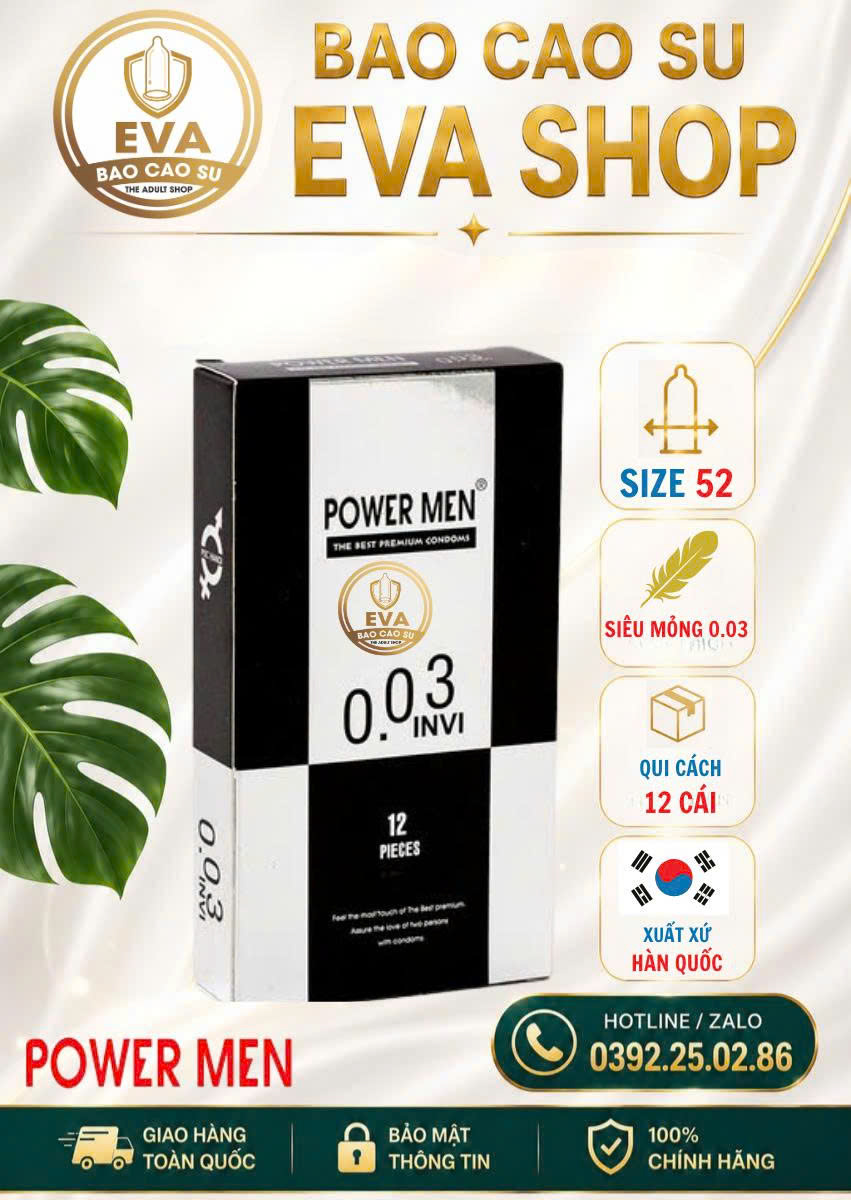 BCS Power Men tàng hình 0.03 (12 Cái)