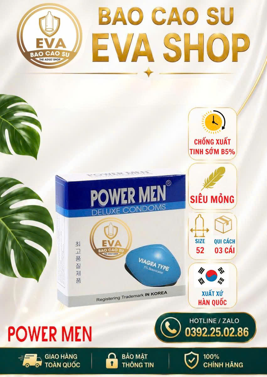 BCS Power Men Viagra siêu mỏng B5 (3 cái)