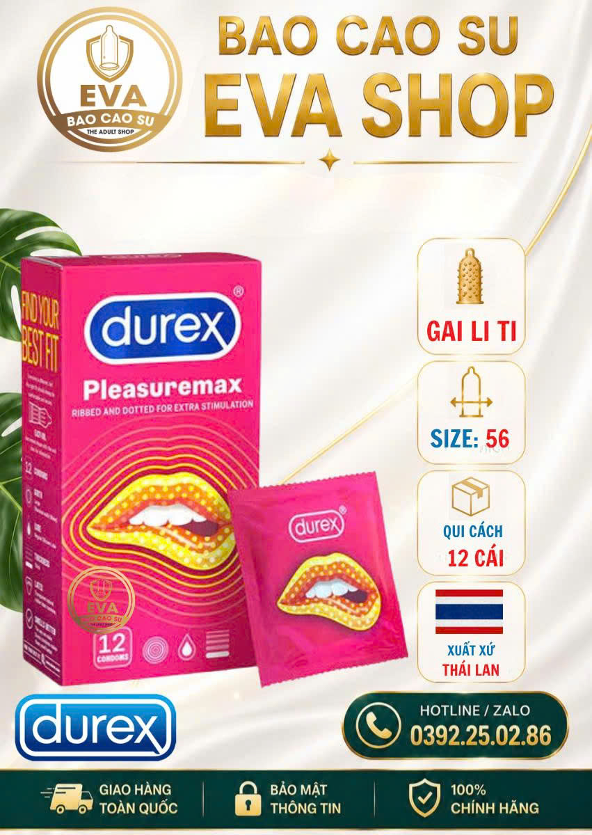 BCS Durex Pleasuremax (12 cái)
